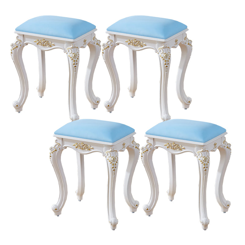 Vintage PU Leather Ottoman Plain Rectangle Stain Resistant Pouf Chair