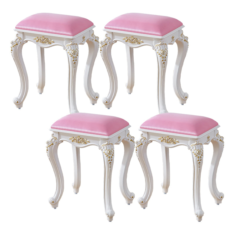 Vintage PU Leather Ottoman Plain Rectangle Stain Resistant Pouf Chair