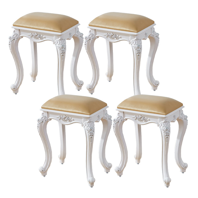 Vintage PU Leather Ottoman Plain Rectangle Stain Resistant Pouf Chair