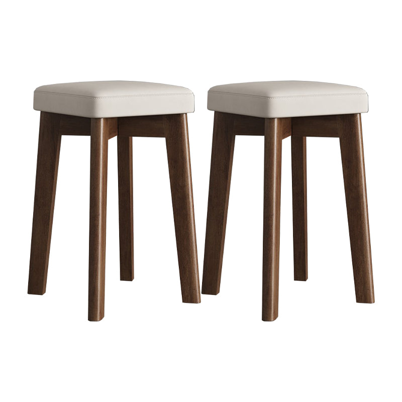 Cube Ottoman Mid-Century Modern Square Pure Color Faux Leather Stain Resistant Ottoman