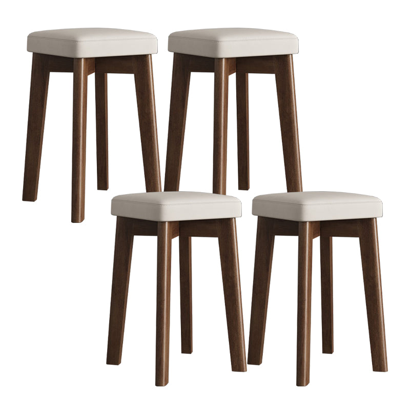 Cube Ottoman Mid-Century Modern Square Pure Color Faux Leather Stain Resistant Ottoman