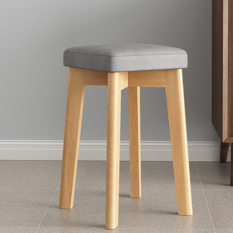 Cube Ottoman Mid-Century Modern Square Pure Color Faux Leather Stain Resistant Ottoman