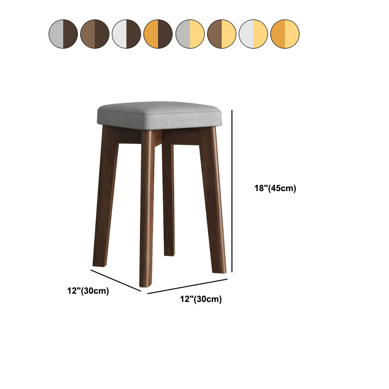 Cube Ottoman Mid-Century Modern Square Pure Color Faux Leather Stain Resistant Ottoman