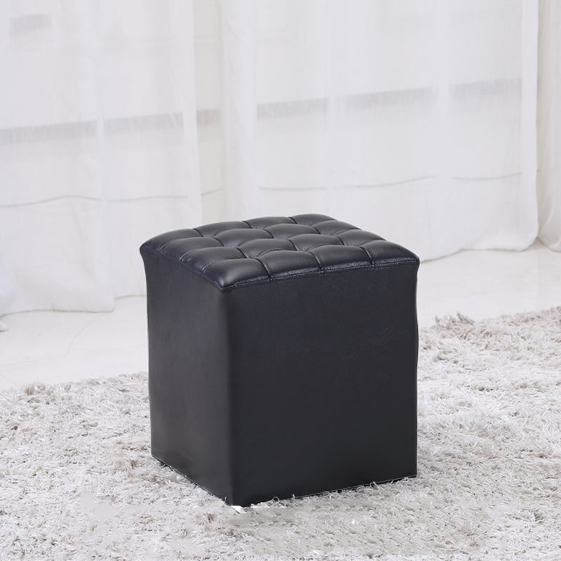 Genuine Leather Ottoman Tufted Square Whole Colored Water Resistant Cube Ottoman