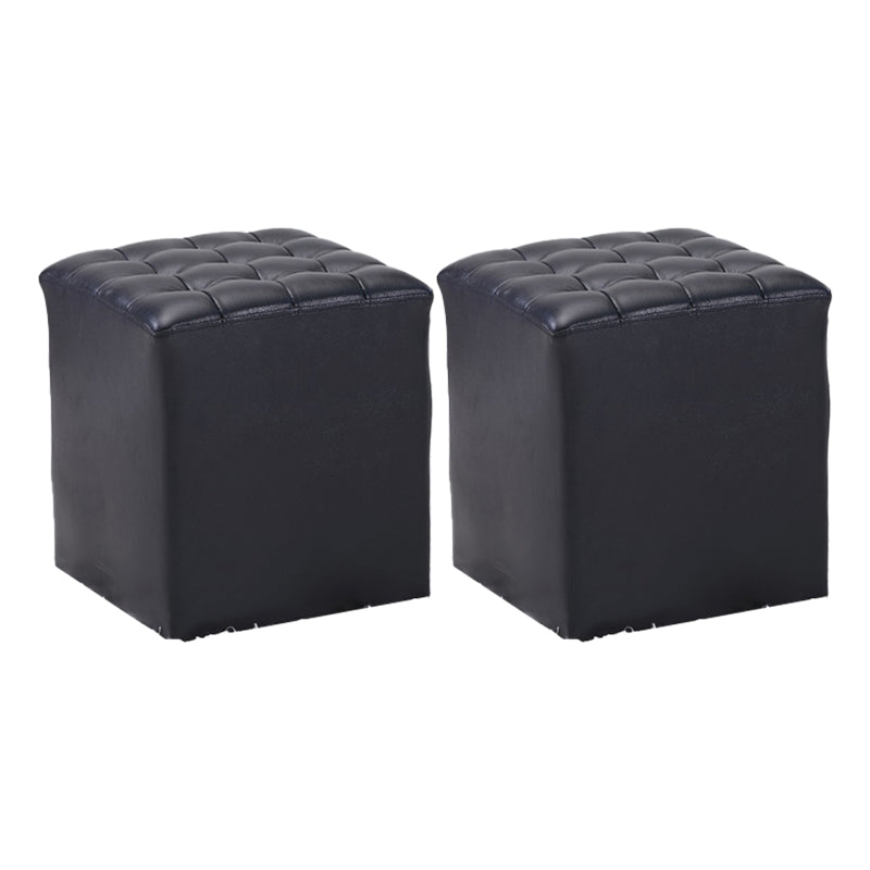 Genuine Leather Ottoman Tufted Square Whole Colored Water Resistant Cube Ottoman