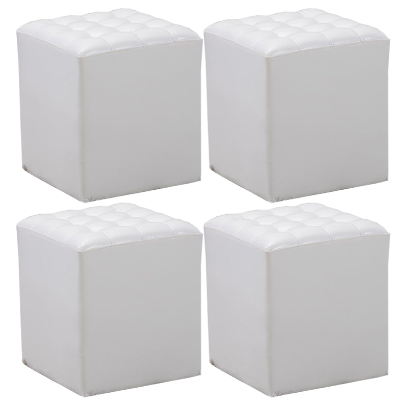 Genuine Leather Ottoman Tufted Square Whole Colored Water Resistant Cube Ottoman