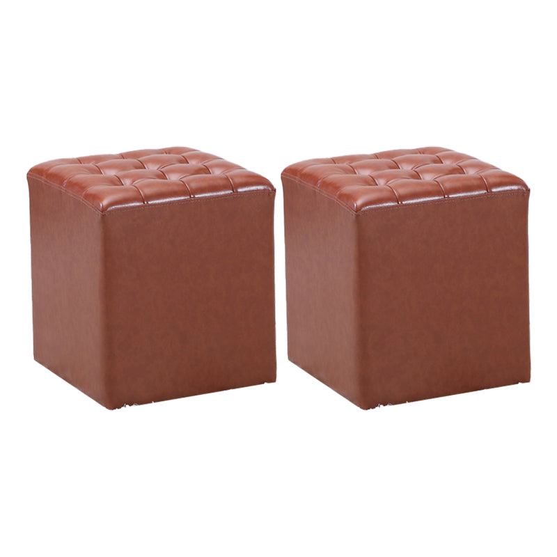 Genuine Leather Ottoman Tufted Square Whole Colored Water Resistant Cube Ottoman