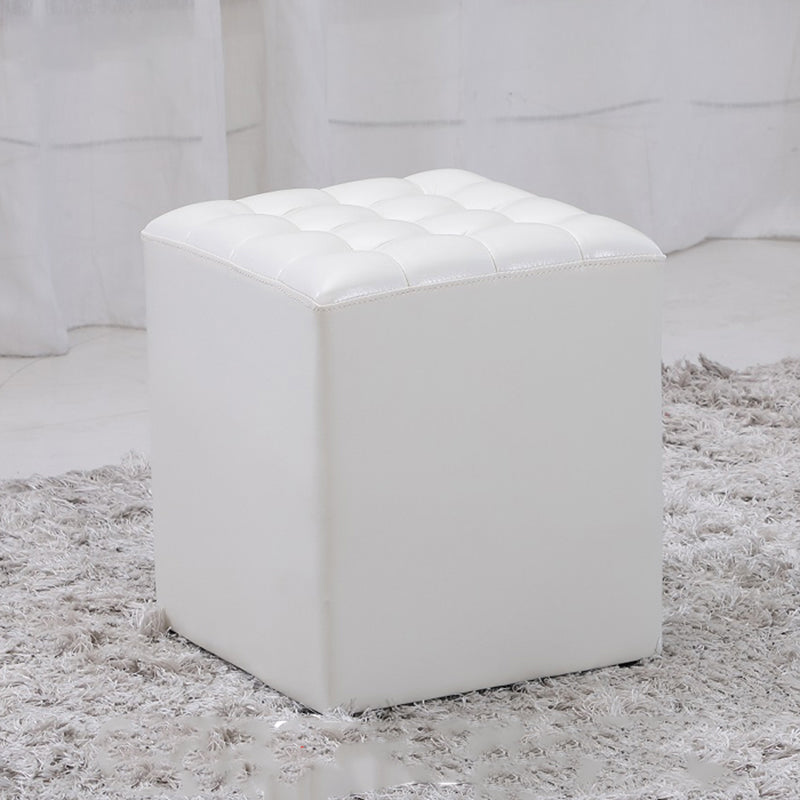 Genuine Leather Ottoman Tufted Square Whole Colored Water Resistant Cube Ottoman