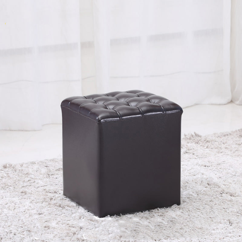 Genuine Leather Ottoman Tufted Square Whole Colored Water Resistant Cube Ottoman