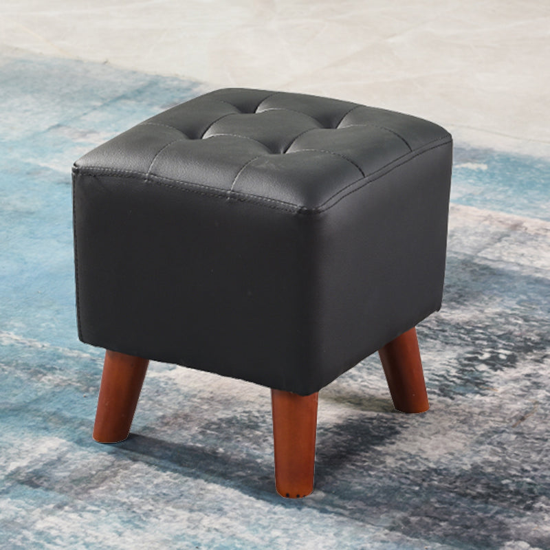 Dark Brown Leather Standard Square Stain Resistant Indoor Standard