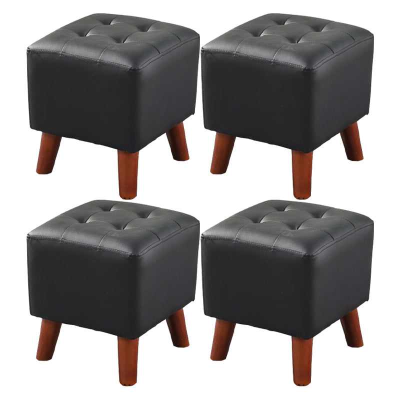 Dark Brown Leather Standard Square Stain Resistant Indoor Standard