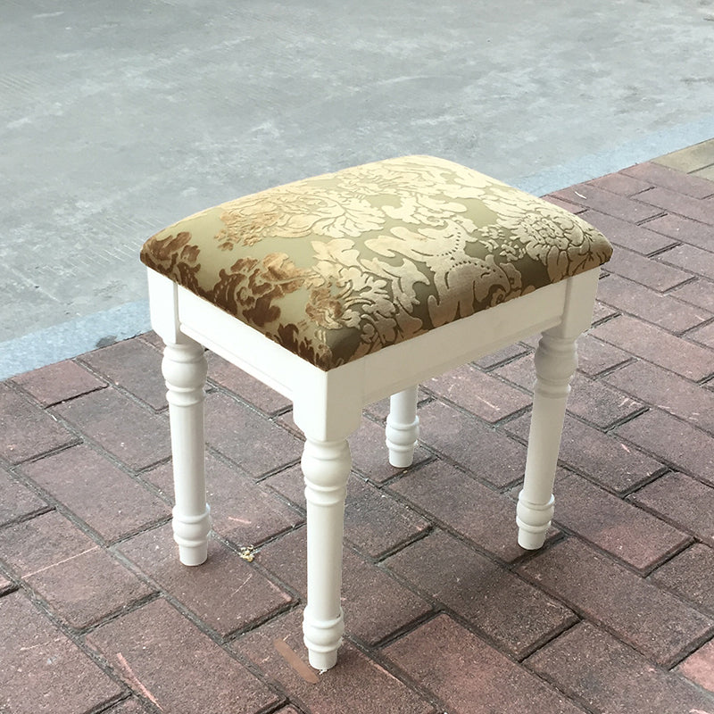 French Country Ottoman Rectangle Standard with Nailhead Trim Faux Leather Solid Ottoman