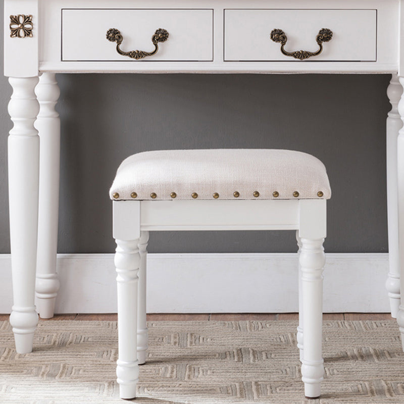 French Country Ottoman Rectangle Standard with Nailhead Trim Faux Leather Solid Ottoman