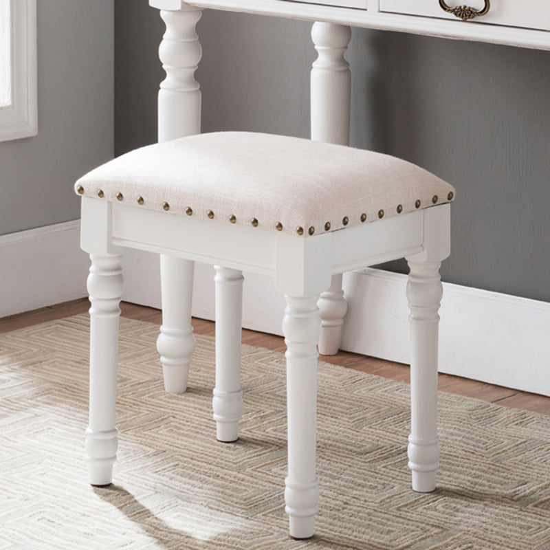 French Country Ottoman Rectangle Standard with Nailhead Trim Faux Leather Solid Ottoman