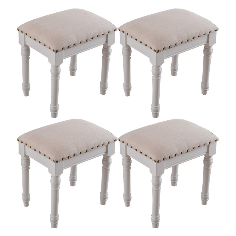 French Country Ottoman Rectangle Standard with Nailhead Trim Faux Leather Solid Ottoman