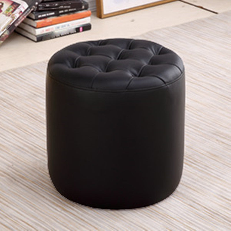 Modern Dark Brown Cube Solid Color Square Leather for Living Room