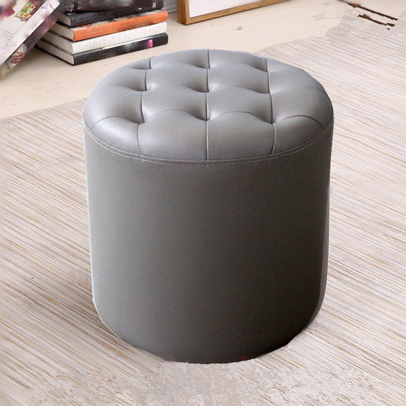 Modern Dark Brown Cube Solid Color Square Leather for Living Room