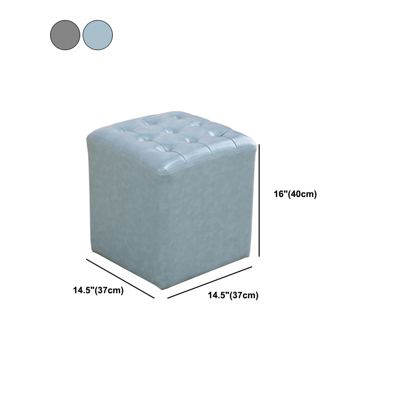 Modern Dark Brown Cube Solid Color Square Leather for Living Room