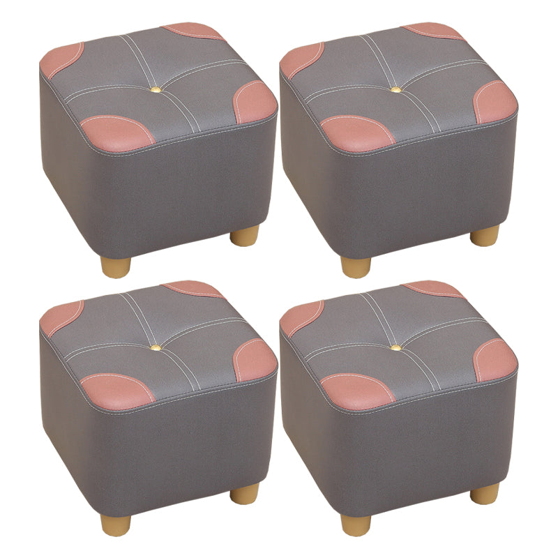 Orange Modern Standard Square Color Piece Leather Standard for Drawing Room