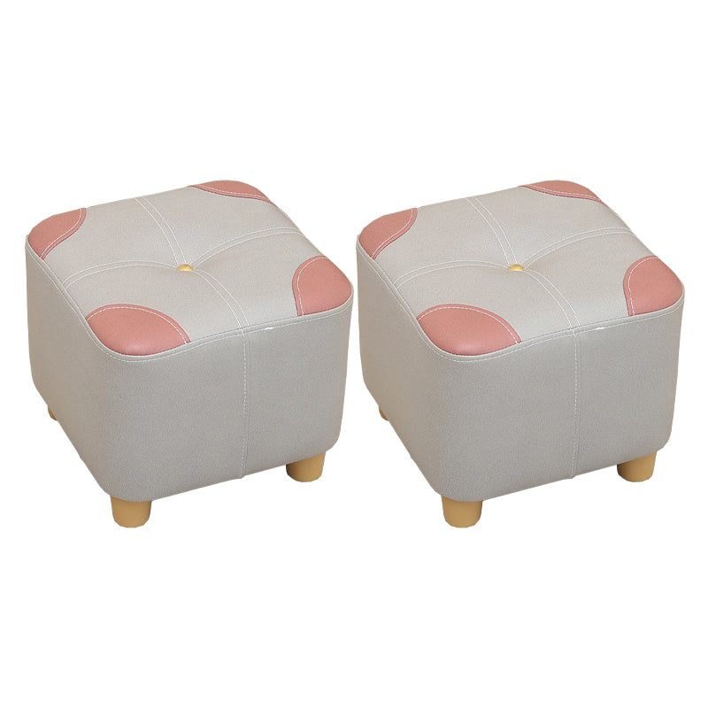 Orange Modern Standard Square Color Piece Leather Standard for Drawing Room