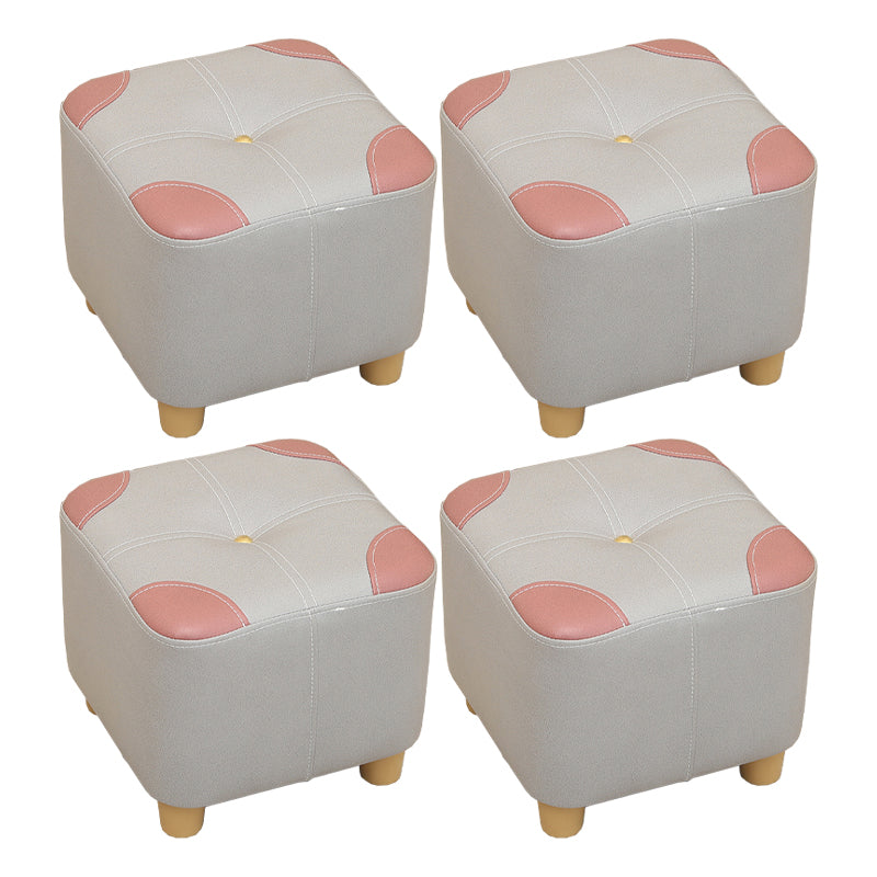 Orange Modern Standard Square Color Piece Leather Standard for Drawing Room