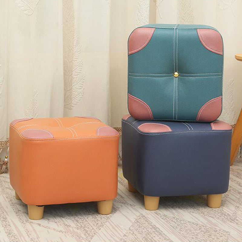 Orange Modern Standard Square Color Piece Leather Standard for Drawing Room