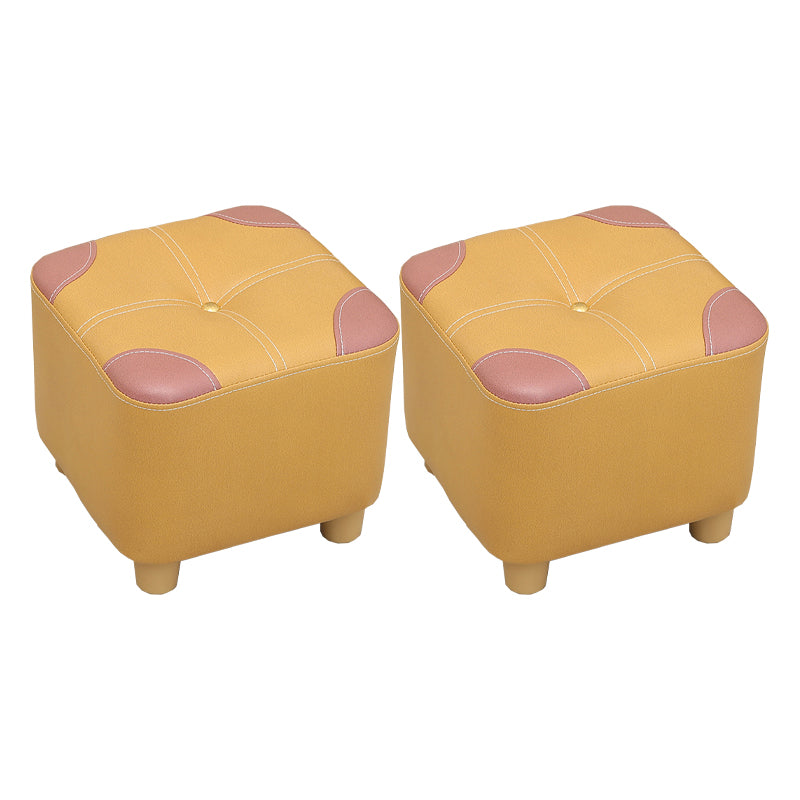 Orange Modern Standard Square Color Piece Leather Standard for Drawing Room