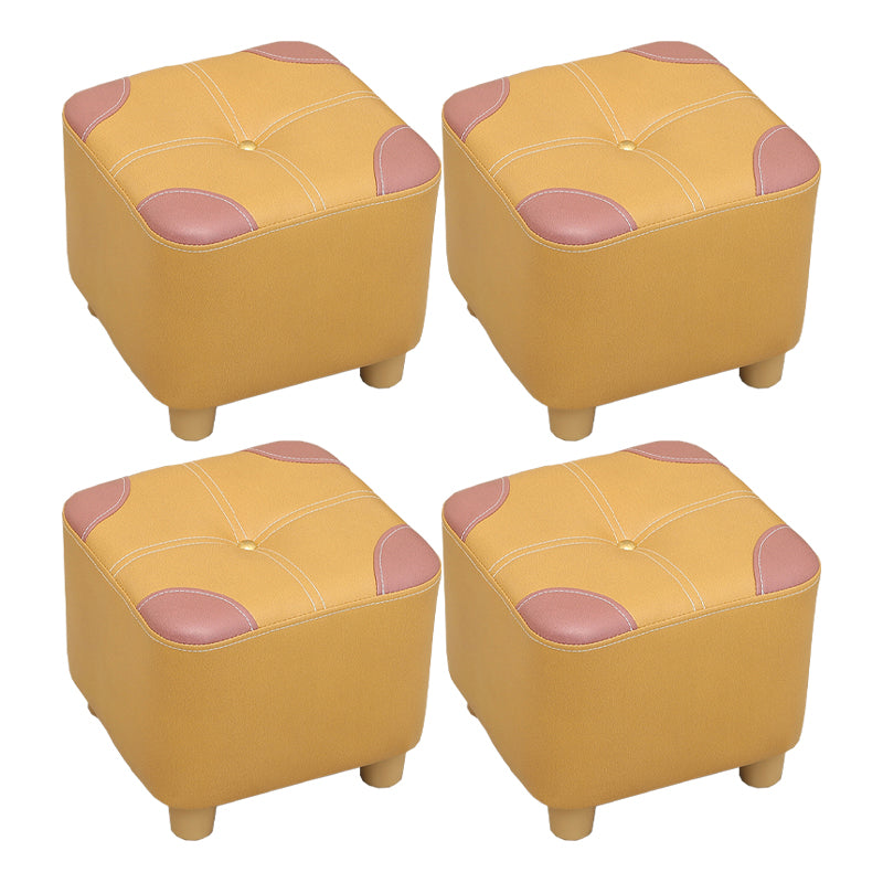 Orange Modern Standard Square Color Piece Leather Standard for Drawing Room