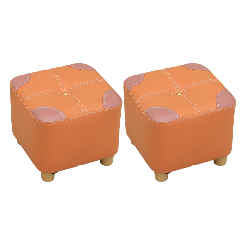 Orange Modern Standard Square Color Piece Leather Standard for Drawing Room