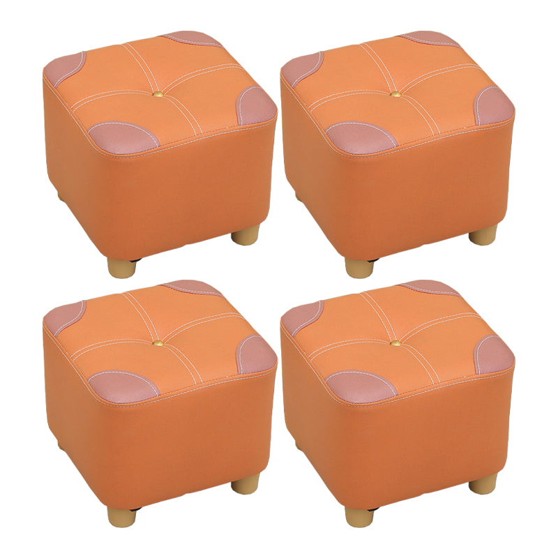 Orange Modern Standard Square Color Piece Leather Standard for Drawing Room