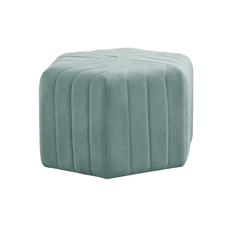 Contemporary Footstool Ottoman Suede Upholstered Solid Color Pentagon Ottoman