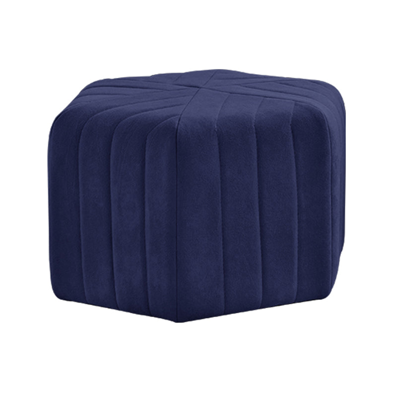 Contemporary Footstool Ottoman Suede Upholstered Solid Color Pentagon Ottoman
