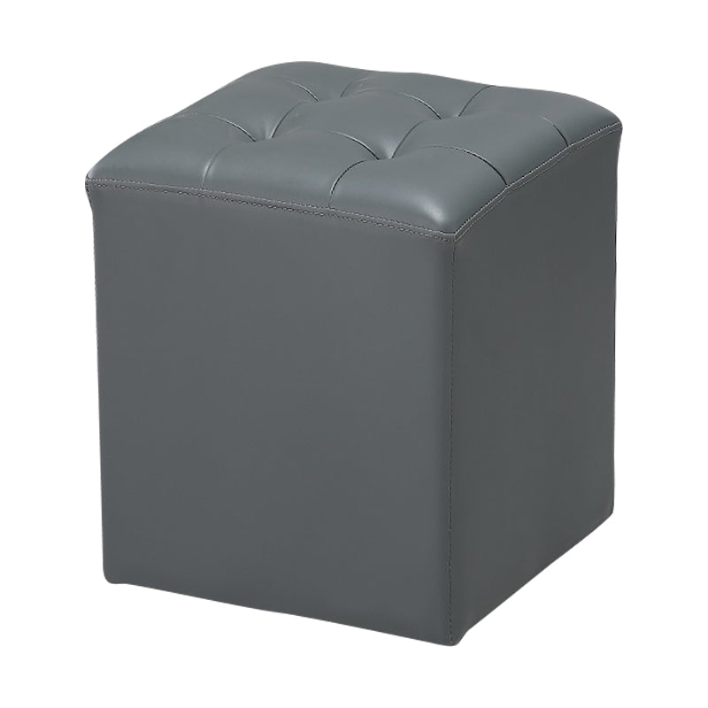Genuine Leathe Ottoman Square Modern Water Resistant Tufted Cube Ottoman