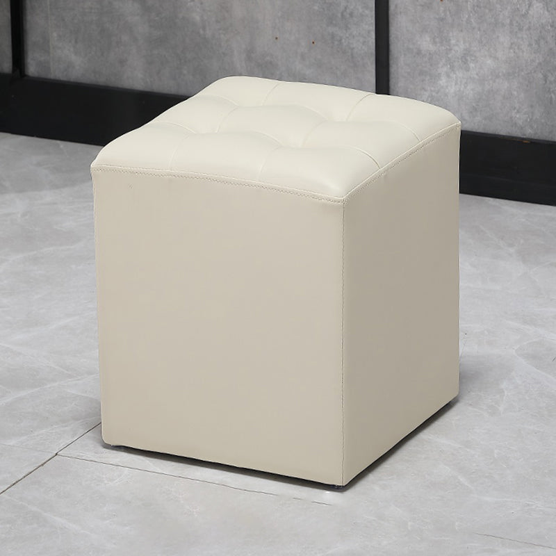 Genuine Leathe Ottoman Square Modern Water Resistant Tufted Cube Ottoman