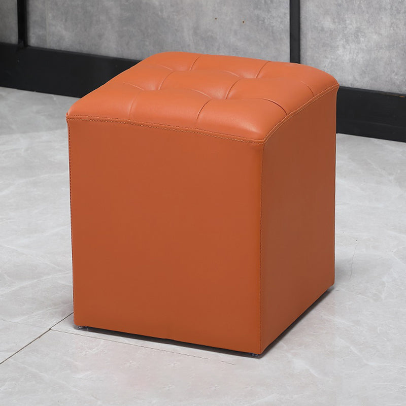 Genuine Leathe Ottoman Square Modern Water Resistant Tufted Cube Ottoman
