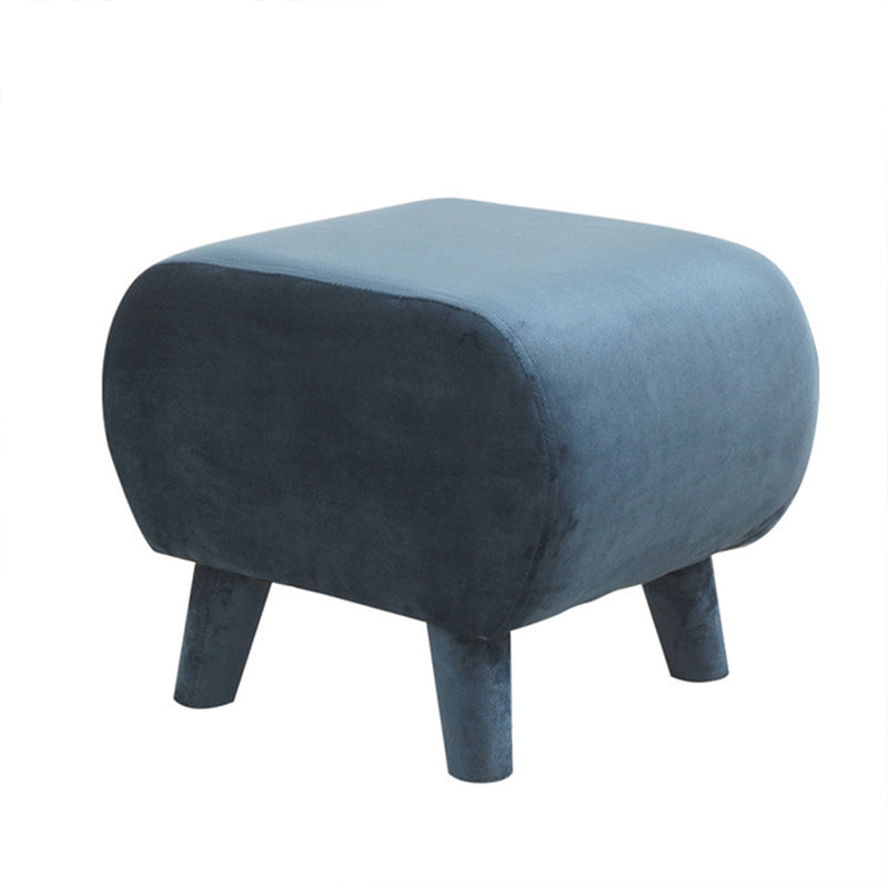 Stylish Indoor Velvet Ottoman Solid Color Stain Resistant Footstool Ottoman