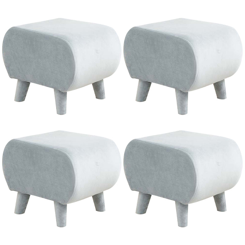 Stylish Indoor Velvet Ottoman Solid Color Stain Resistant Footstool Ottoman