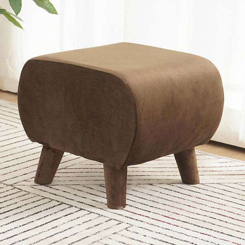 Stylish Indoor Velvet Ottoman Solid Color Stain Resistant Footstool Ottoman