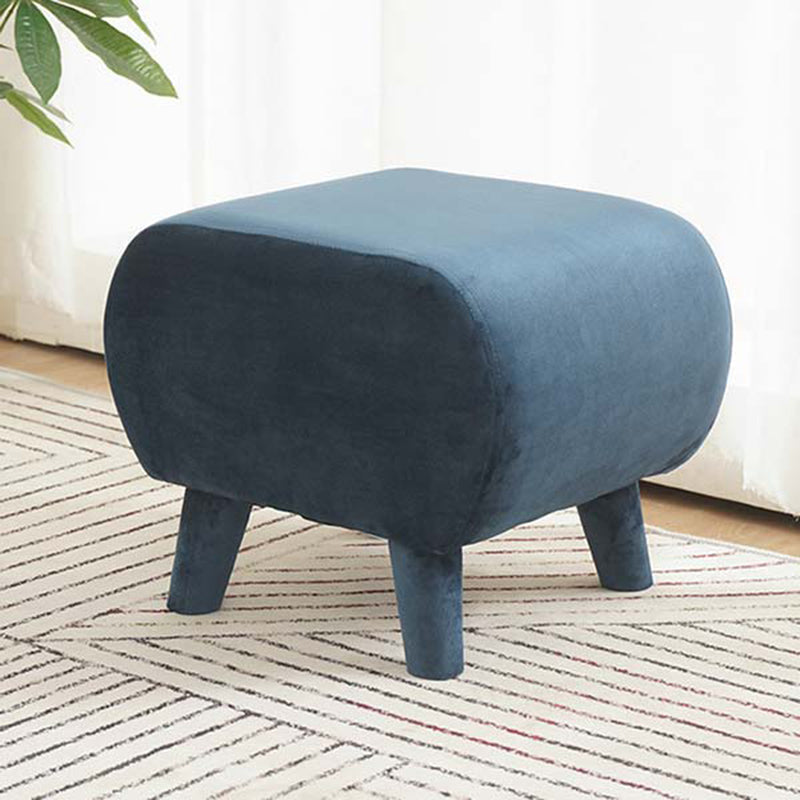 Stylish Indoor Velvet Ottoman Solid Color Stain Resistant Footstool Ottoman