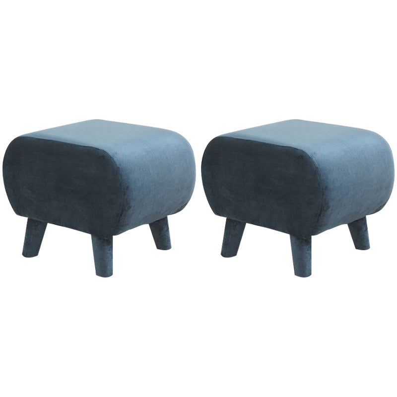 Stylish Indoor Velvet Ottoman Solid Color Stain Resistant Footstool Ottoman