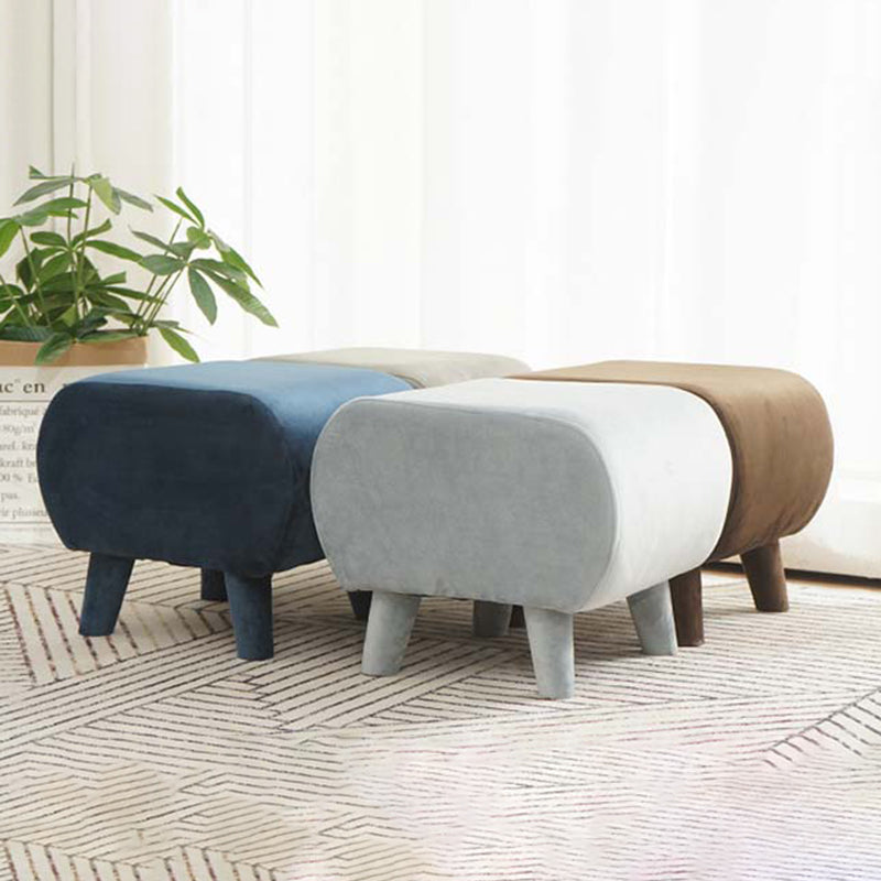 Stylish Indoor Velvet Ottoman Solid Color Stain Resistant Footstool Ottoman