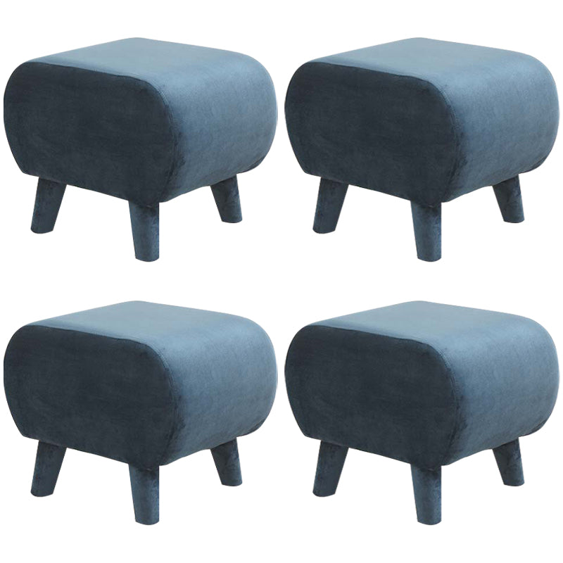 Stylish Indoor Velvet Ottoman Solid Color Stain Resistant Footstool Ottoman