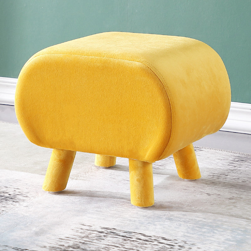 Stylish Indoor Velvet Ottoman Solid Color Stain Resistant Footstool Ottoman