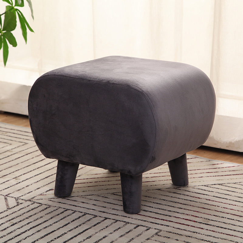 Stylish Indoor Velvet Ottoman Solid Color Stain Resistant Footstool Ottoman