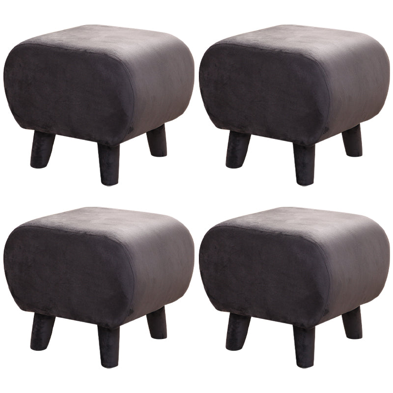 Stylish Indoor Velvet Ottoman Solid Color Stain Resistant Footstool Ottoman