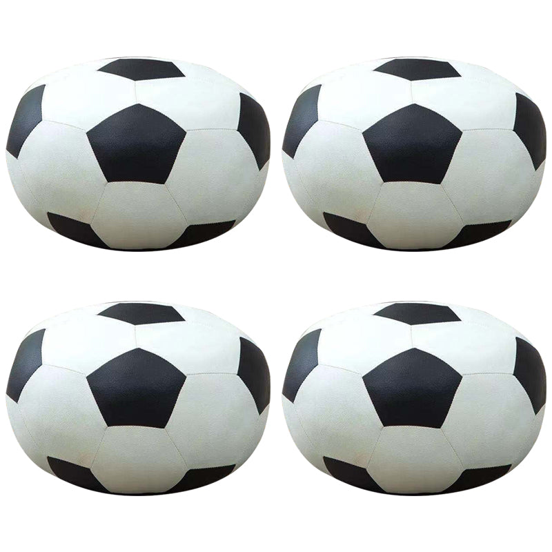 Water Resistant Standard Round Modern Red Leather Pouf for Living Room