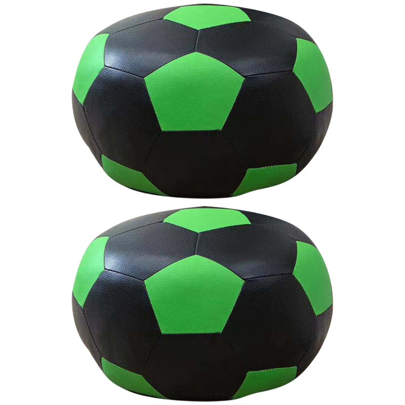 Water Resistant Standard Round Modern Red Leather Pouf for Living Room