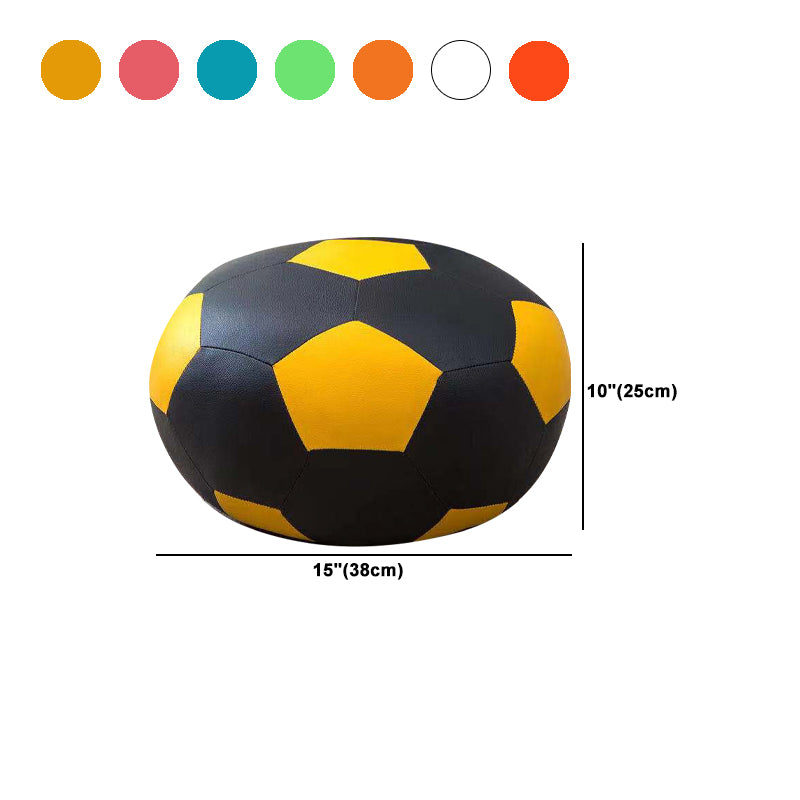 Water Resistant Standard Round Modern Red Leather Pouf for Living Room