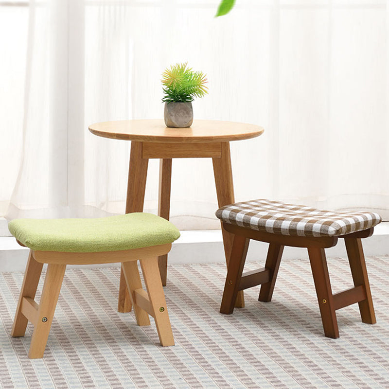 Rectangle Ottoman Contemporary Footstools Linen Upholstered Tear Resistant Ottoman