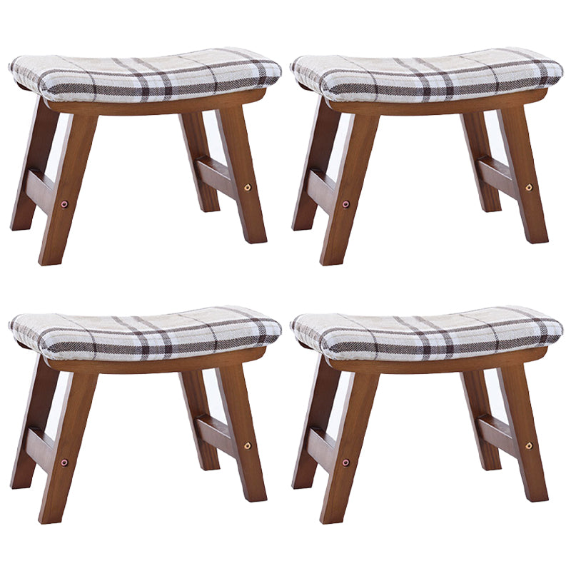 Rectangle Ottoman Contemporary Footstools Linen Upholstered Tear Resistant Ottoman